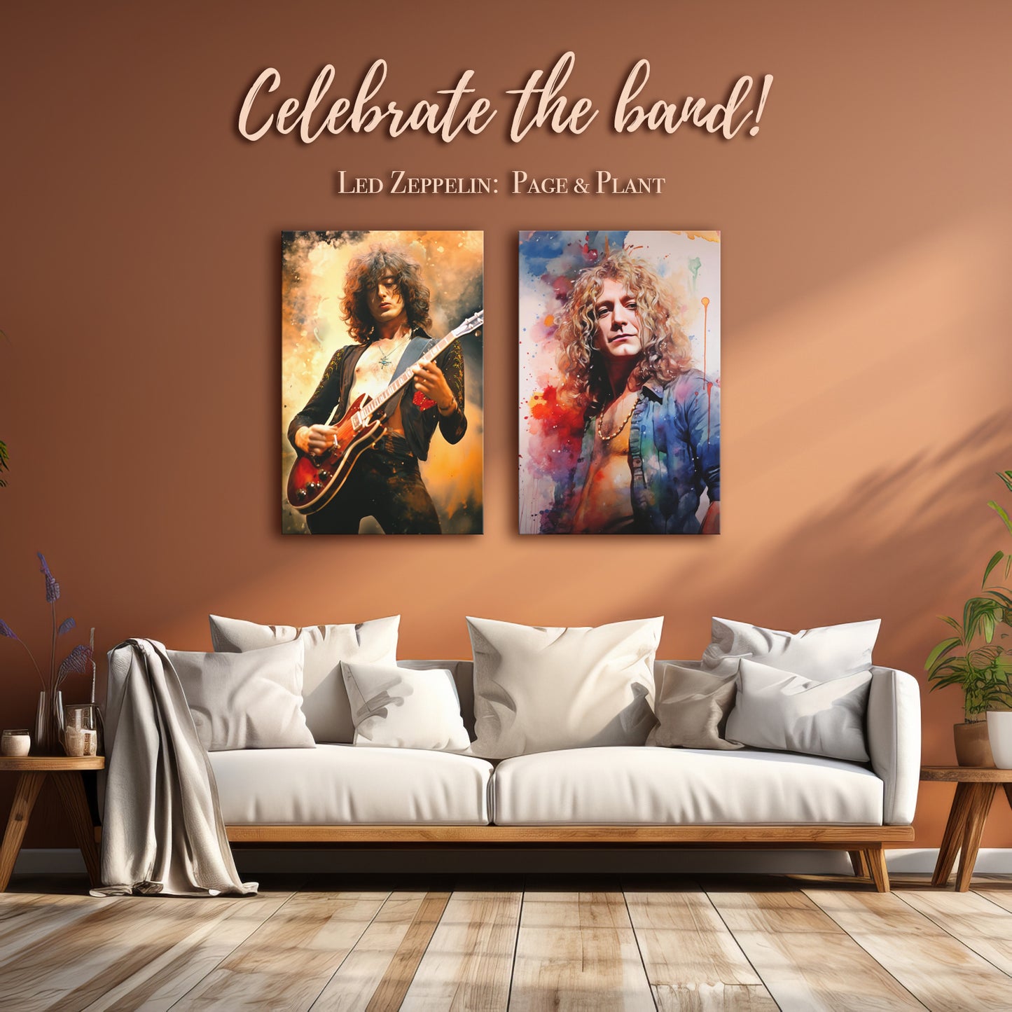 Jimmy Page Stretched Canvas Print - Led Zeppelin