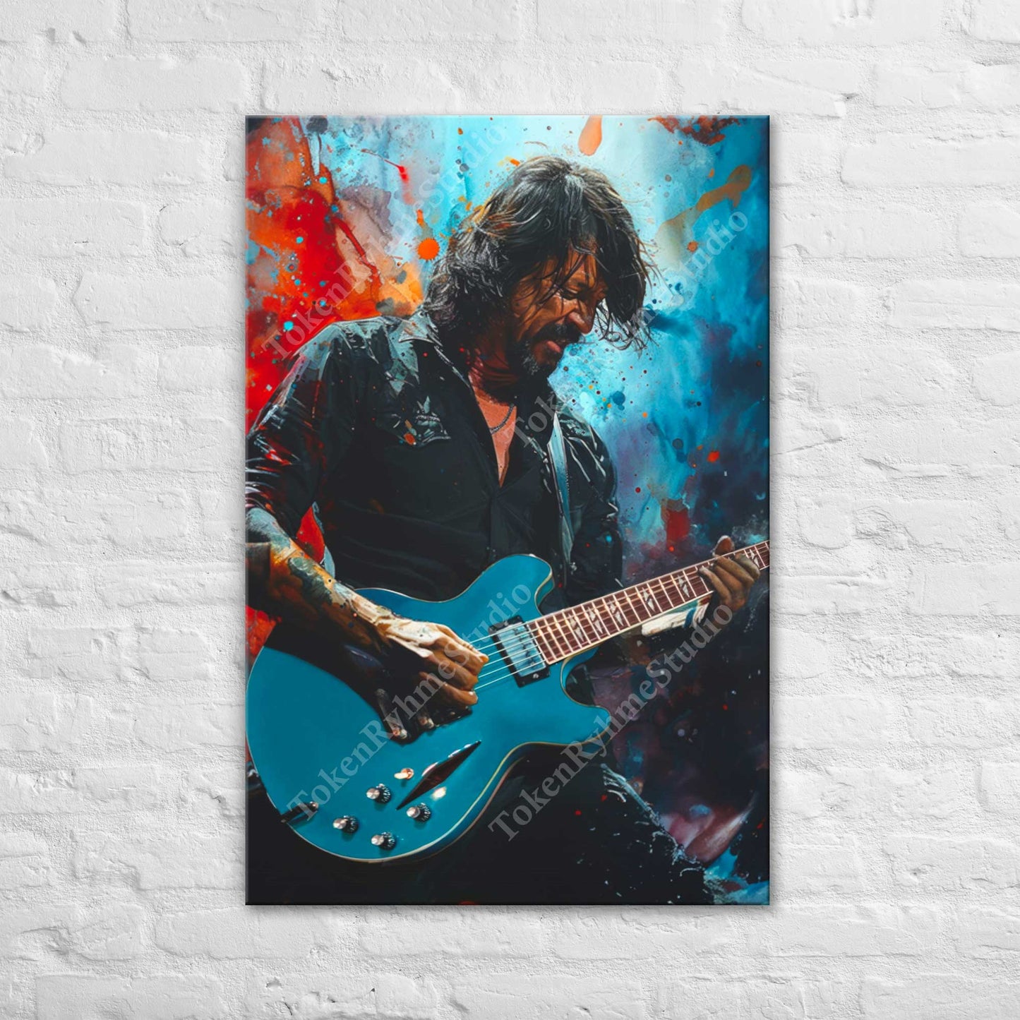 Dave Grohl Stretched Canvas Print - Foo Fighters