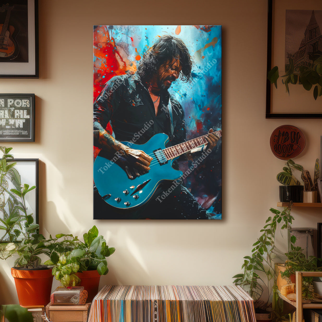 Dave Grohl Stretched Canvas Print - Foo Fighters