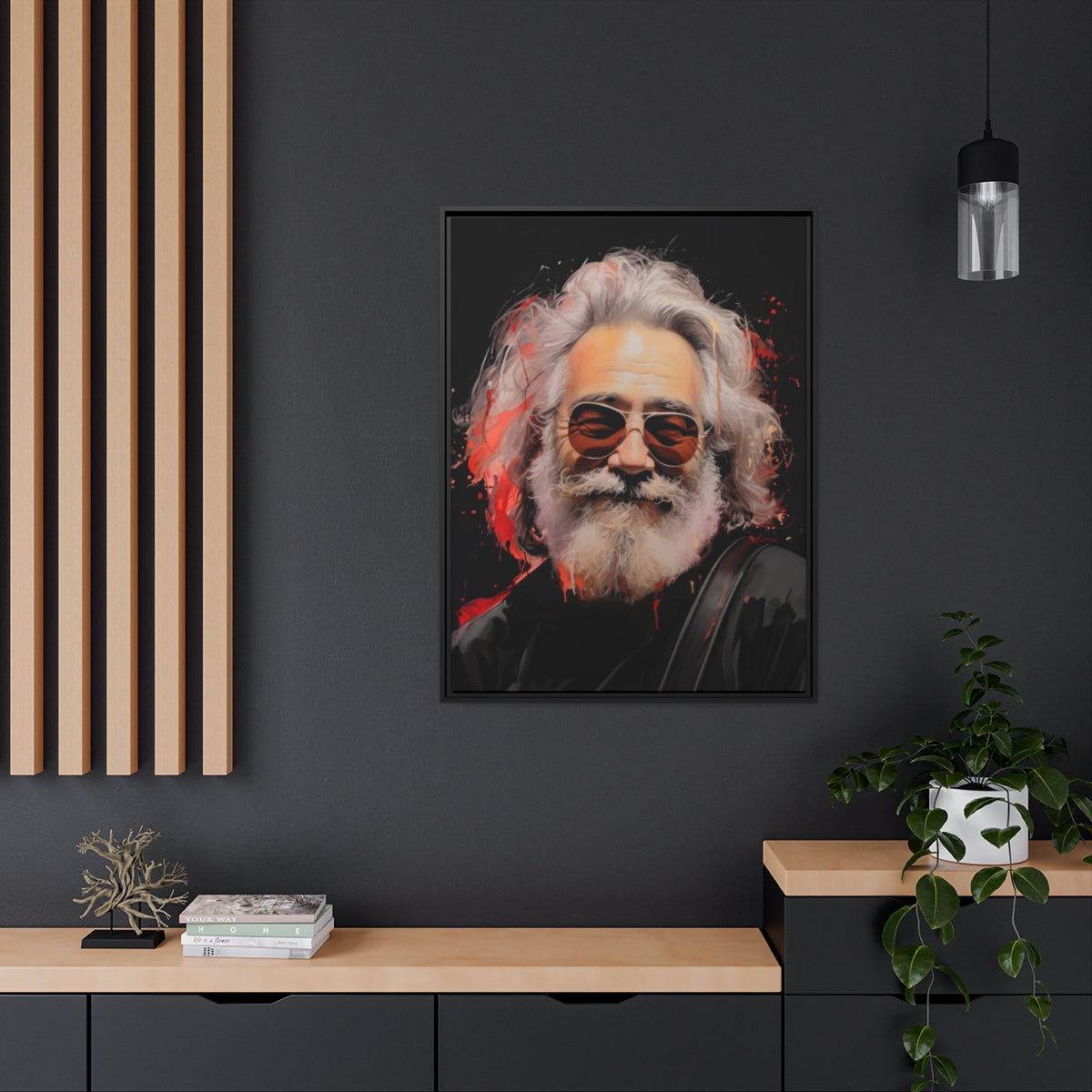 Jerry Garcia Framed Gallery Canvas Print