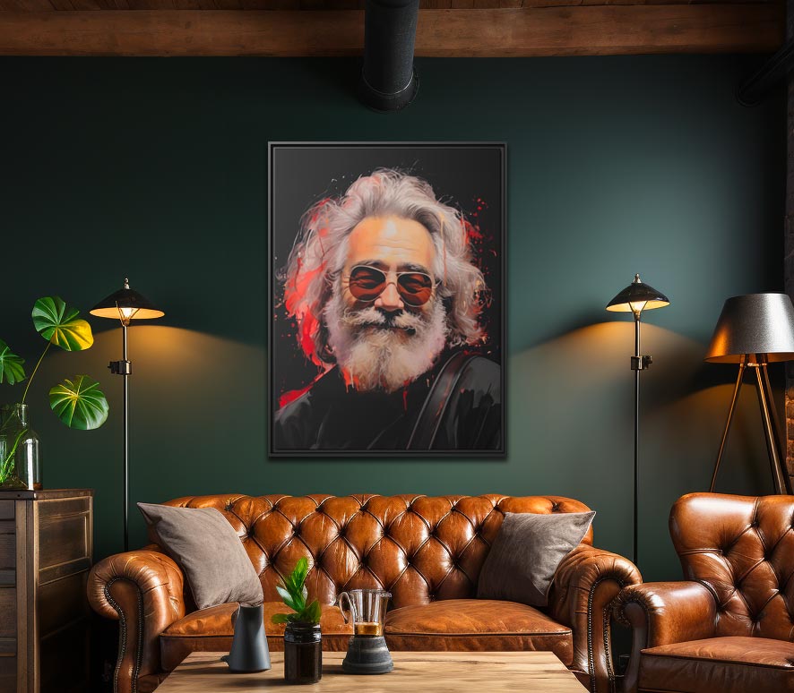 Jerry Garcia Framed Gallery Canvas Print