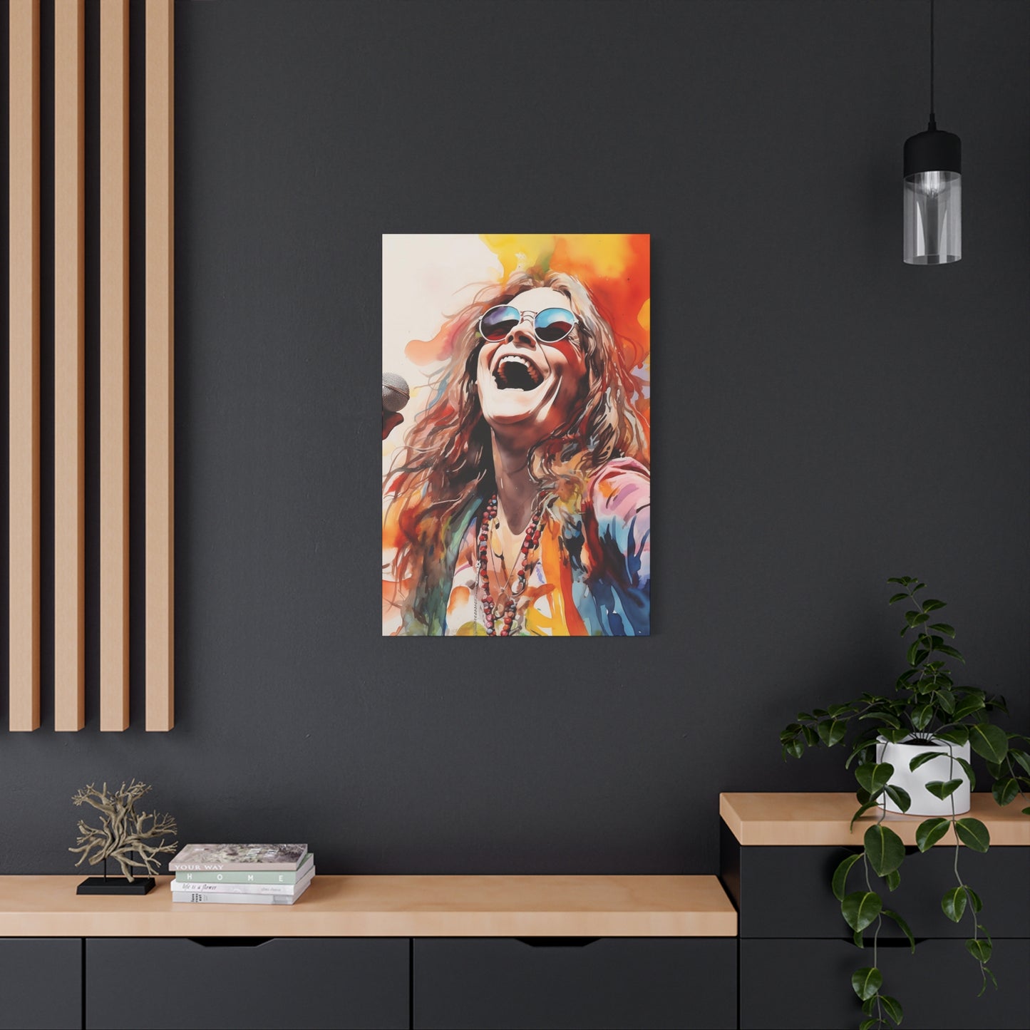 Janis Joplin Stretched Canvas Print