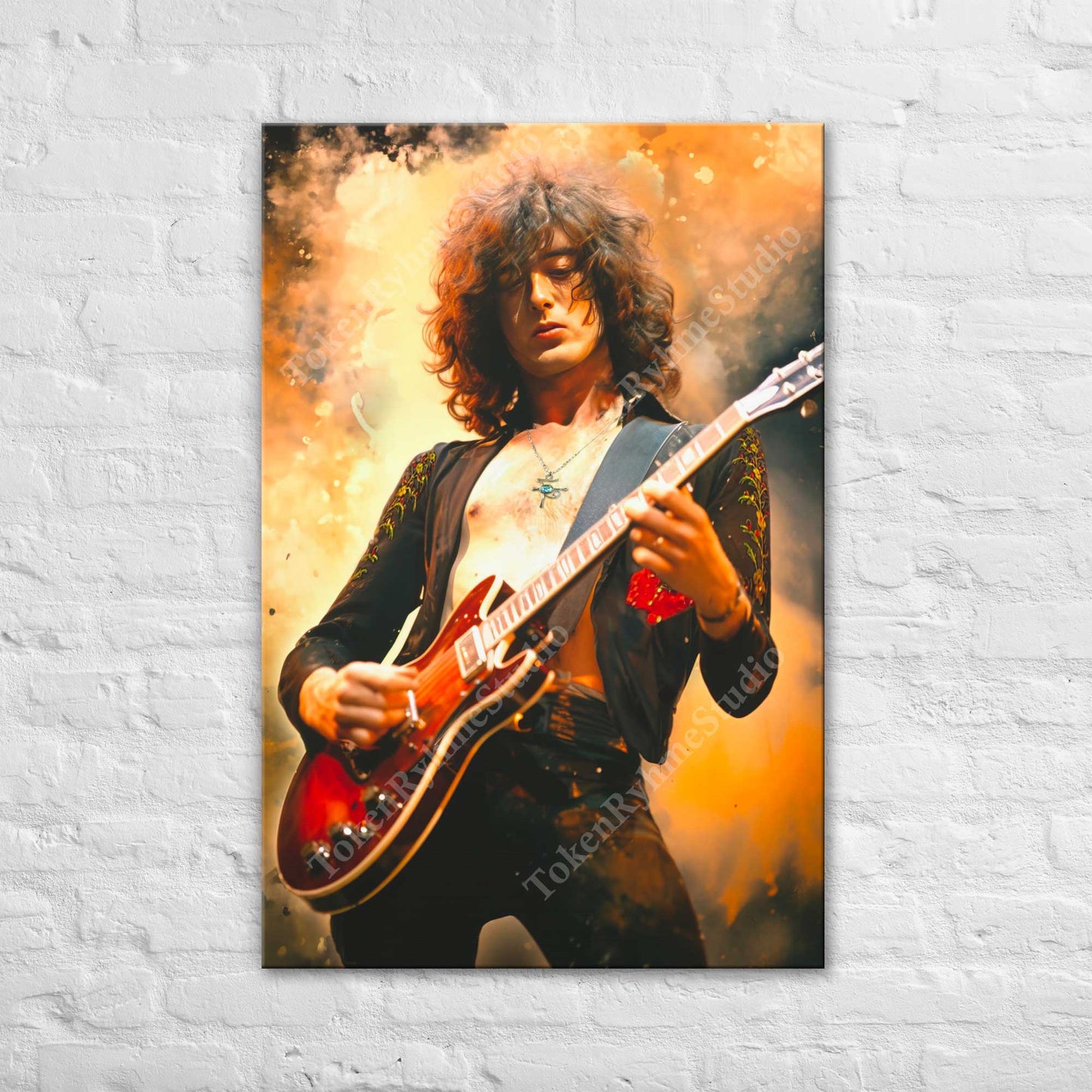 Jimmy Page Stretched Canvas Print - Led Zeppelin