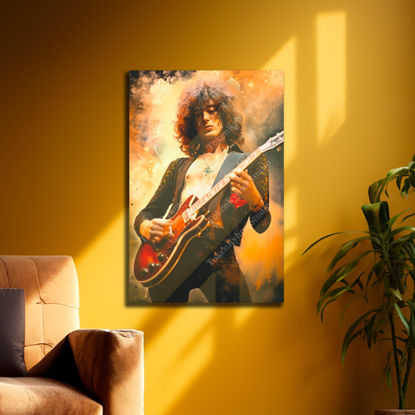 Jimmy Page Stretched Canvas Print - Led Zeppelin