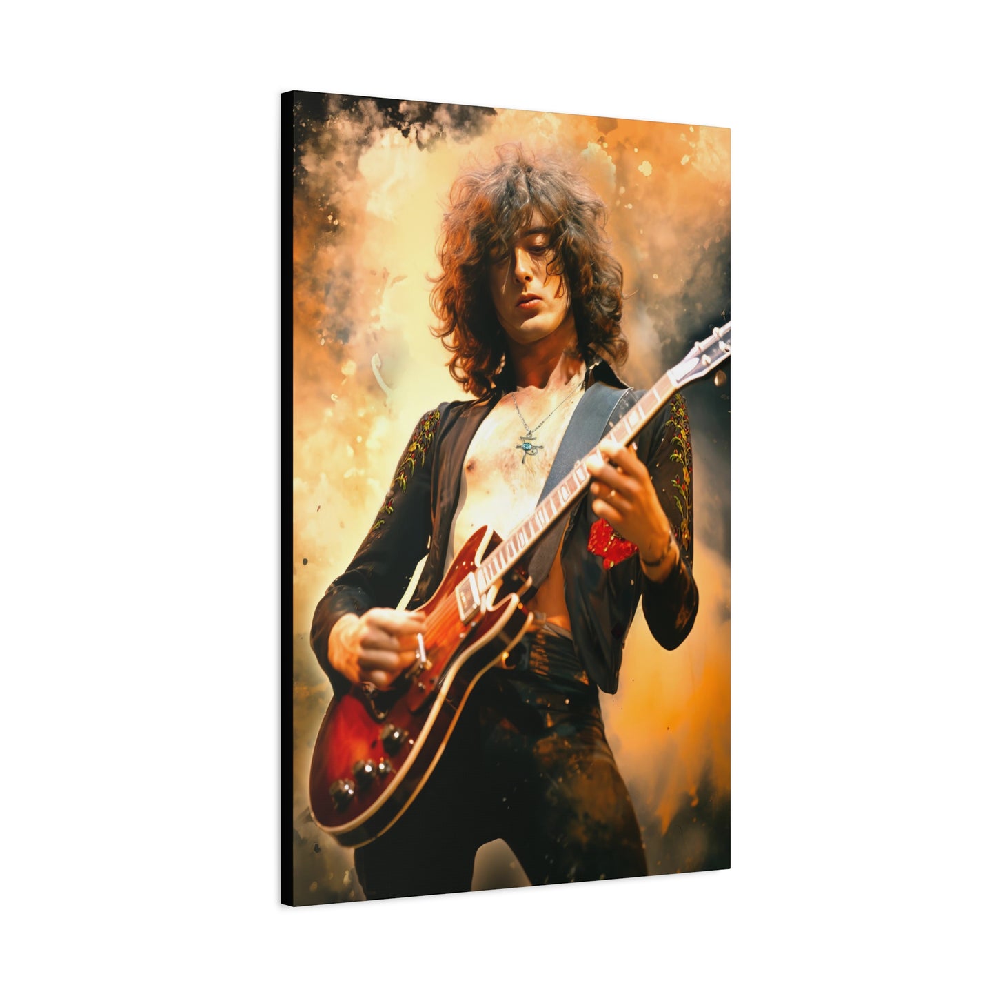 Jimmy Page Stretched Canvas Print - Led Zeppelin