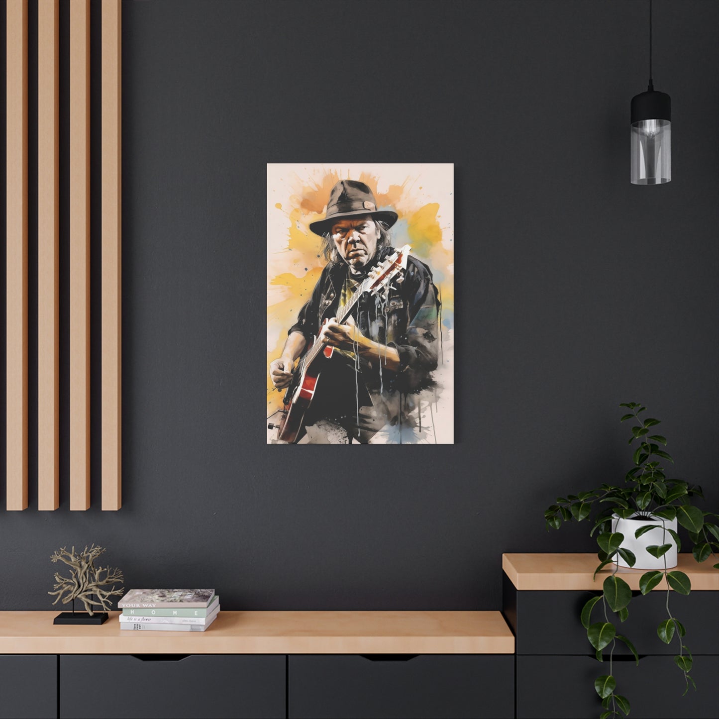 Neil Young Stretched Canvas Print