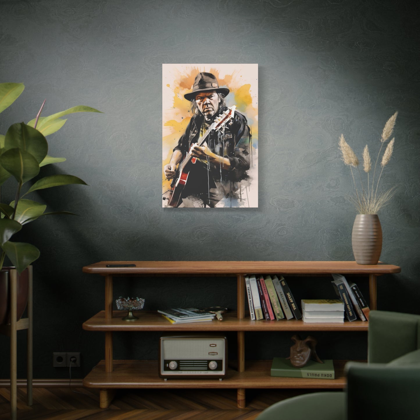 Neil Young Stretched Canvas Print