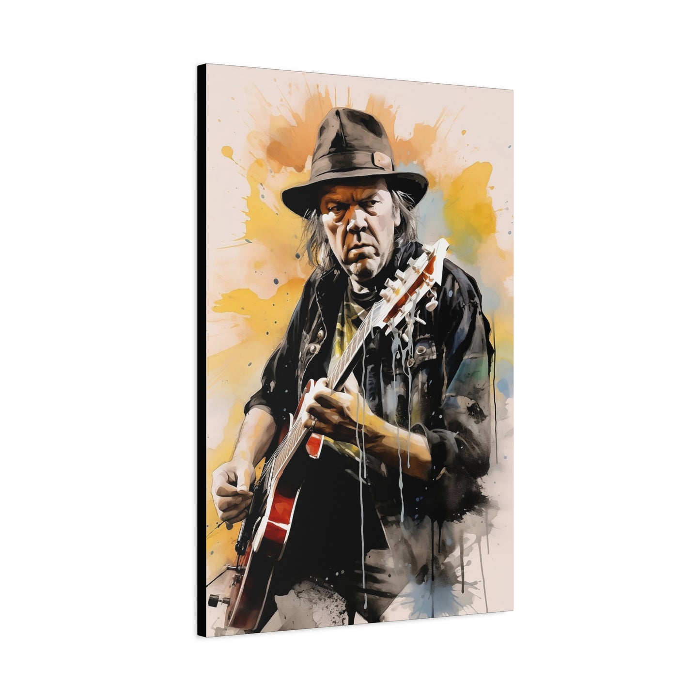 Neil Young Stretched Canvas Print