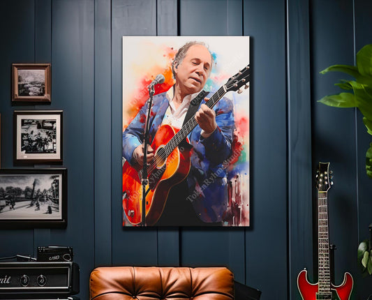 Paul Simon Stretched Canvas Print