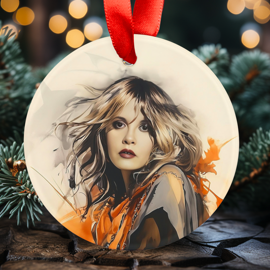 Stevie Nicks Christmas Ornament - White-Winged Christmas!