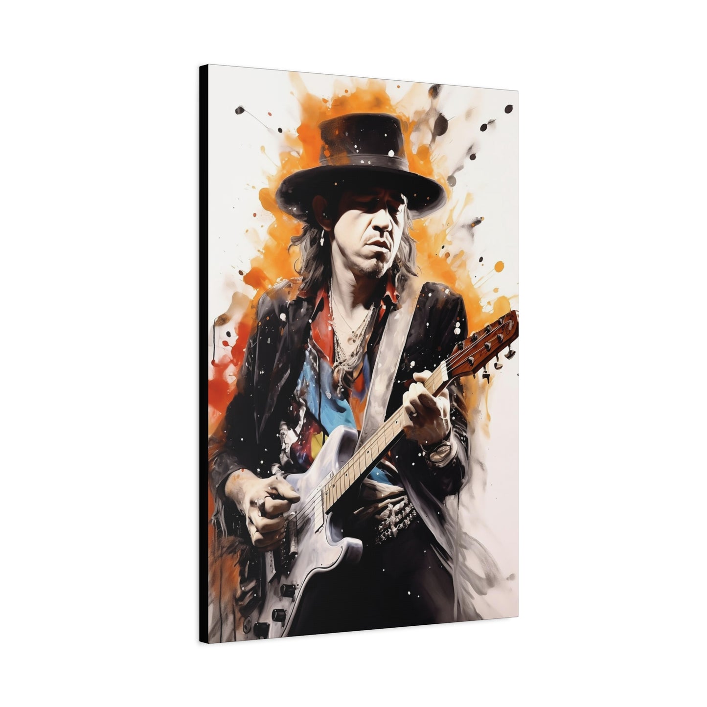 Stevie Ray Vaughan Stretched Canvas Print