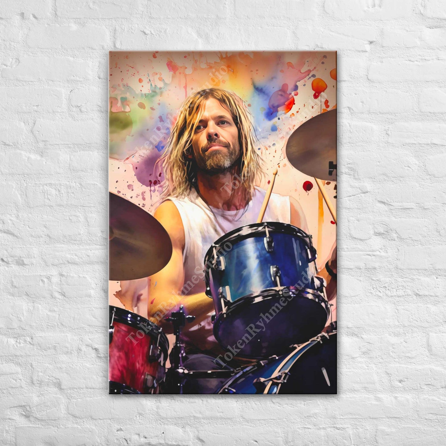 Taylor Hawkins Stretched Canvas Print - Foo Fighters