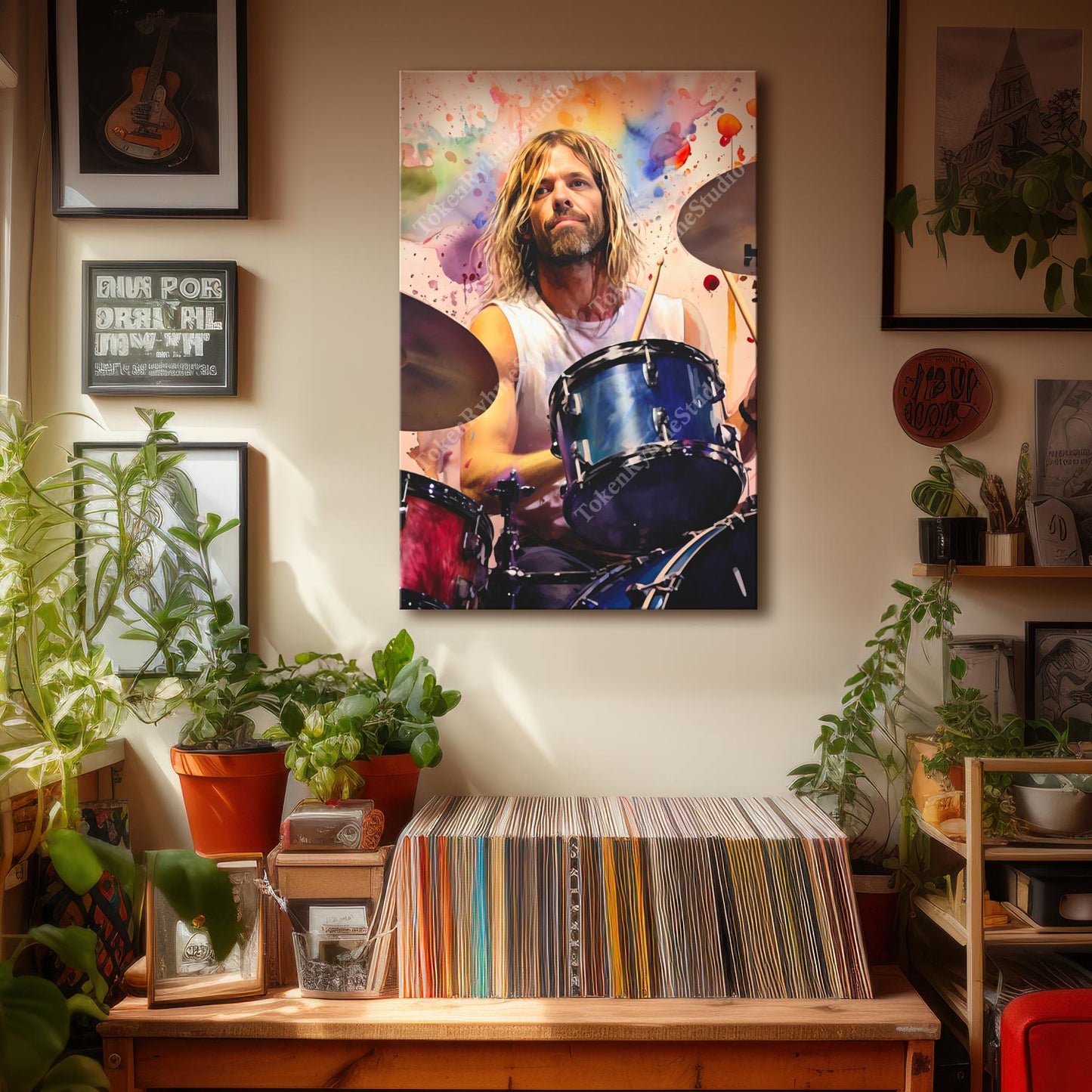 Taylor Hawkins Stretched Canvas Print - Foo Fighters