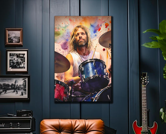 Taylor Hawkins Stretched Canvas Print - Foo Fighters