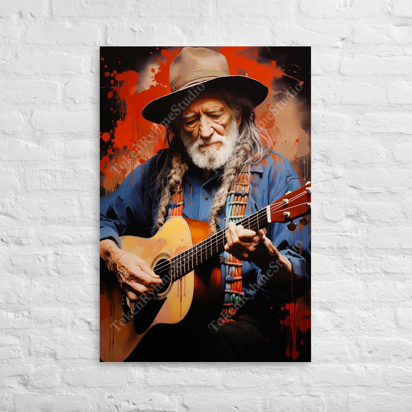 Willie Nelson Stretched Canvas Print