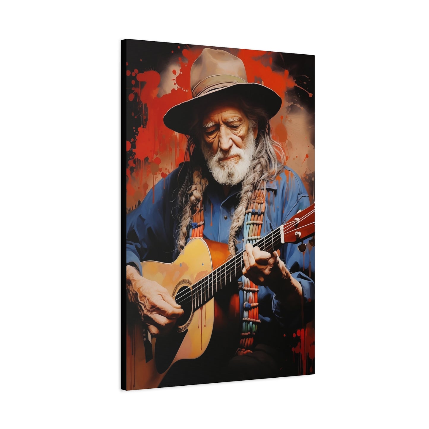 Willie Nelson Stretched Canvas Print