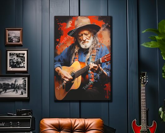 Willie Nelson Stretched Canvas Print